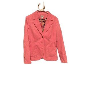 Lilly Pulitzer Suit Separates Pink Jacket padded elbows floral lined size 10